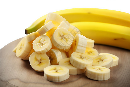 扁平化香蕉皮案板上的香蕉背景