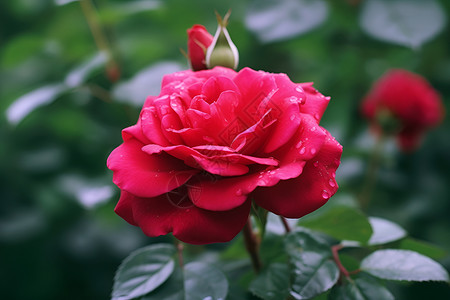 红艳艳的玫瑰花背景图片