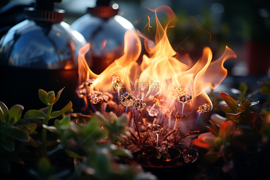 燃烧的植物图片
