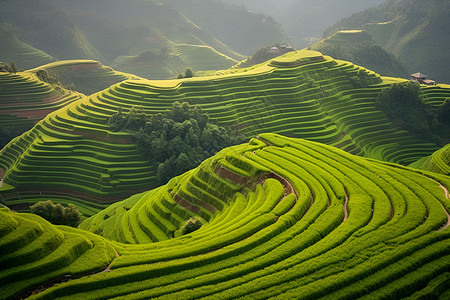 青山绿水田园风光背景图片