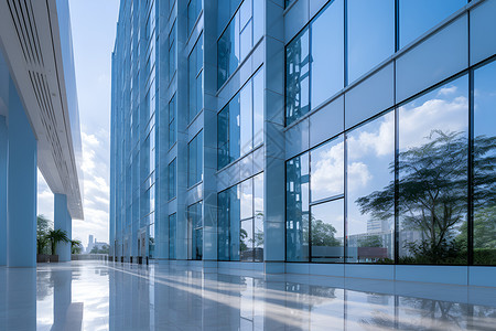现代玻璃建筑背景图片