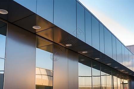 现代风格的玻璃建筑背景图片