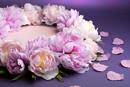 粉牡丹粉紫色的花朵背景