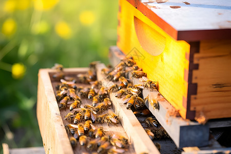 蜜蜂忙采蜜蜜蜂采蜜忙高清图片