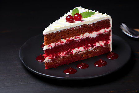 红丝绒裸蛋糕美味红丝绒蛋糕背景