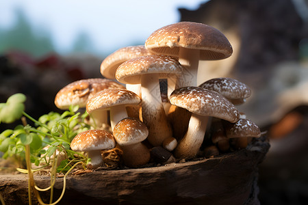 一株香菇美食真菌的高清图片