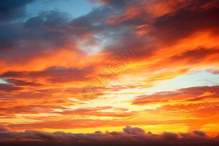 彩色条纹云朵日落天空中的彩色云层背景