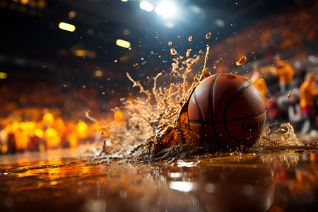 水中的篮球背景图片