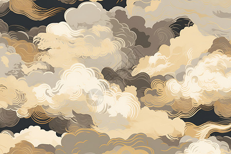 金色的云朵背景图片