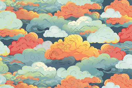 天空中飘浮的祥云背景图片
