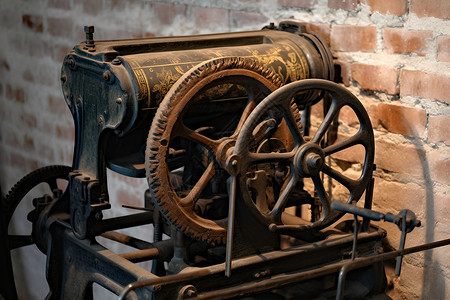 古老的印刷机背景图片
