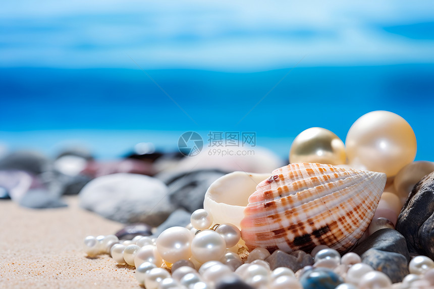 沙滩上的珍珠图片