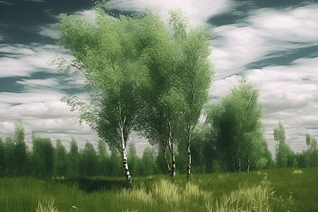 春日树木背景图片