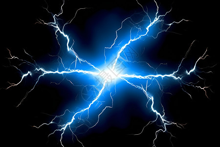 电光火石蓝色的闪电电光设计图片