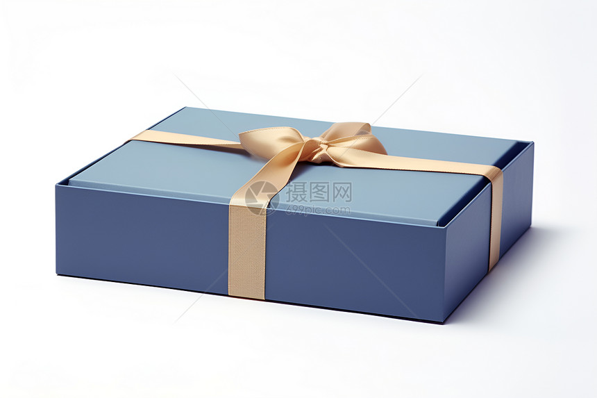 节日的蓝色礼盒图片