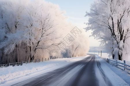 户外公路上的白雪背景图片