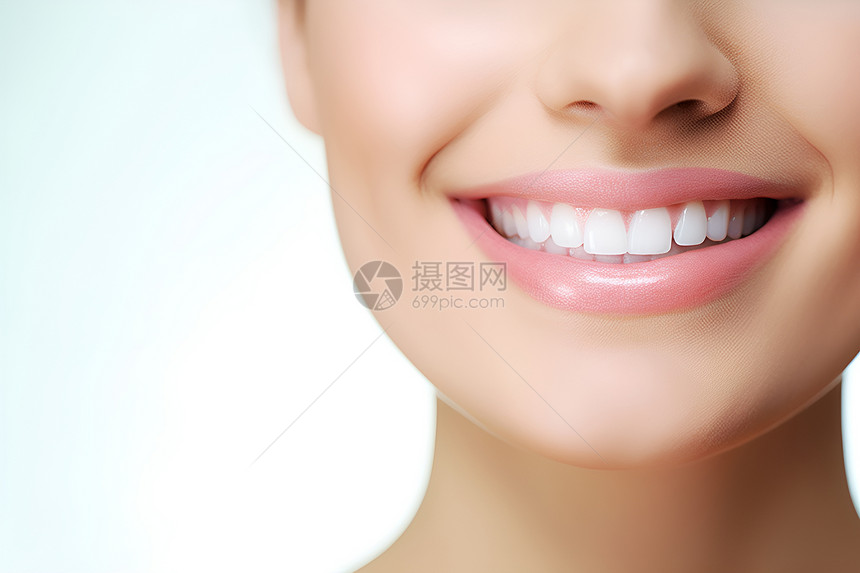 微笑的女性牙齿图片