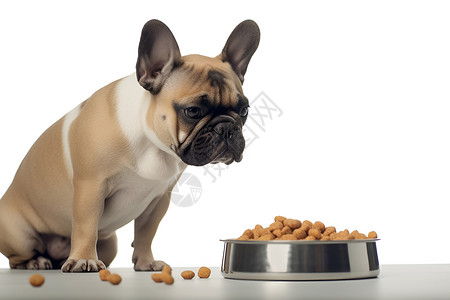 吃狗粮的动物小狗背景图片