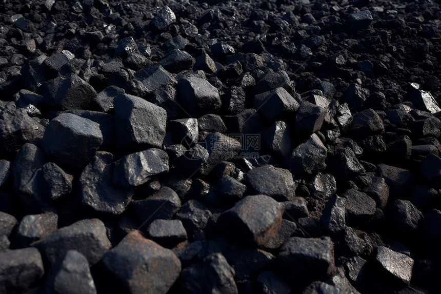 堆积的黑色工业煤炭图片