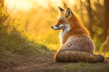 户外玩耍的狐狸背景图片