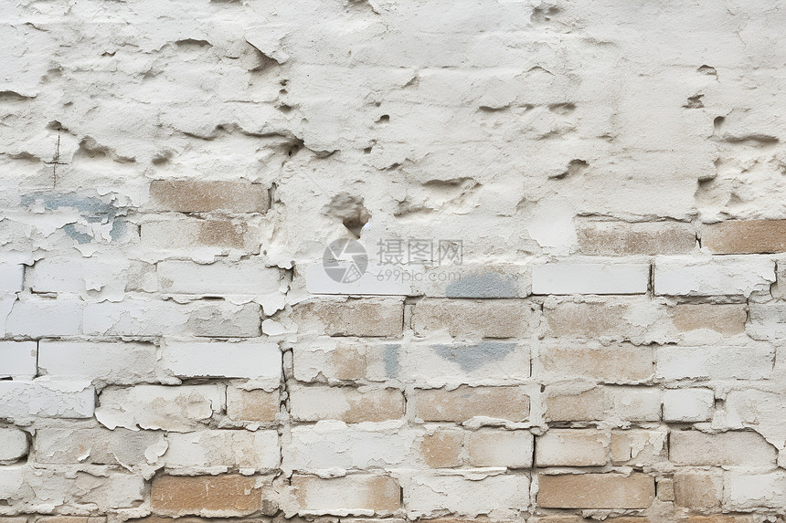 粗糙砖墙上的石膏图片