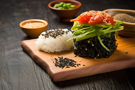 健康美味的米饭背景图片