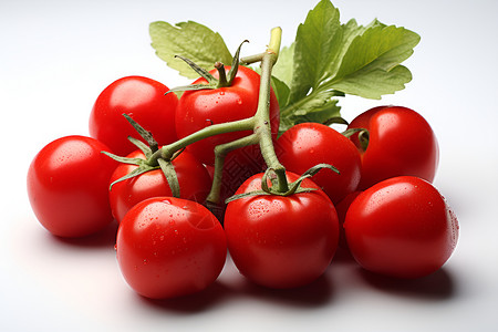 白色背景下的红色番茄背景图片