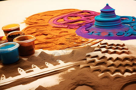 沙雕艺术背景图片