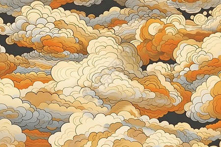 金黄云朵图案背景图片