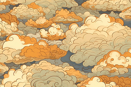 梦幻金色云朵背景图片