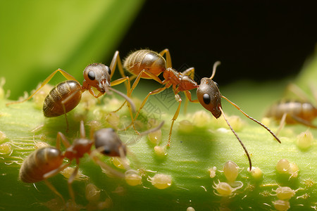 植物上的蚂蚁高清图片