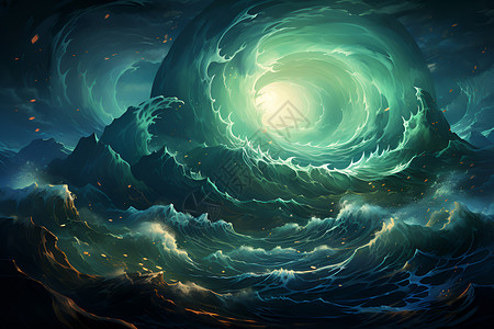 海洋大浪背景图片