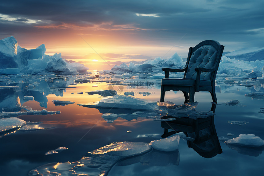 冰山上的椅子图片