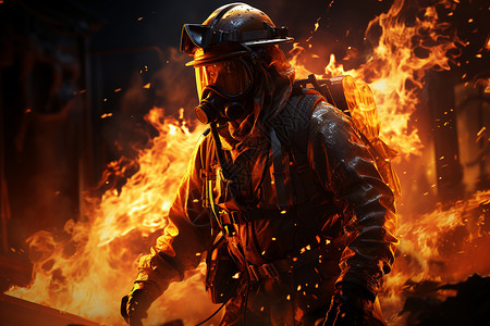 防护服装穿防护服救火的男性背景