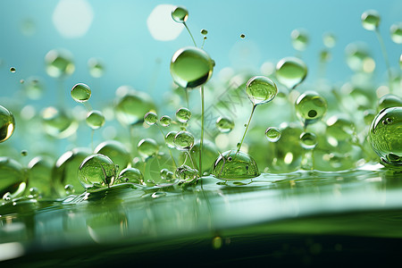 透明球体绿色的医疗水珠设计图片