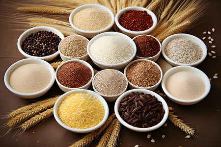 大米美食各种各样的粮食背景