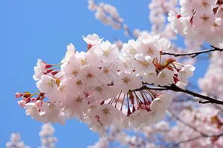 树上绽放的樱花背景图片