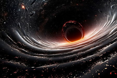 虫洞宇宙黑洞漩涡插画