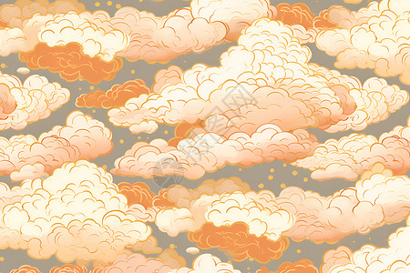 金色和米色云朵纹样背景图片