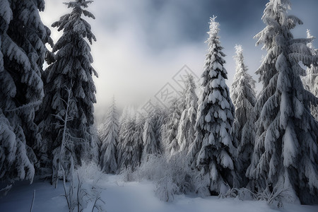 雪地的美丽风光背景图片