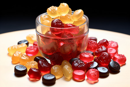 不同口味的水果软糖高清图片