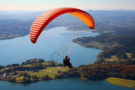 黄色滑翔伞背景图片