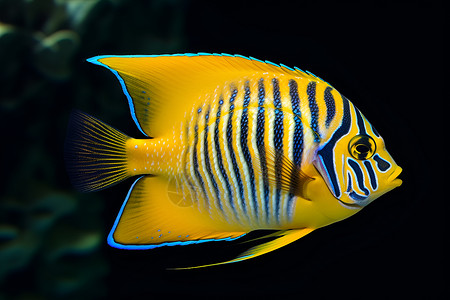 蓝倒吊鱼海底世界的黄蓝鱼背景