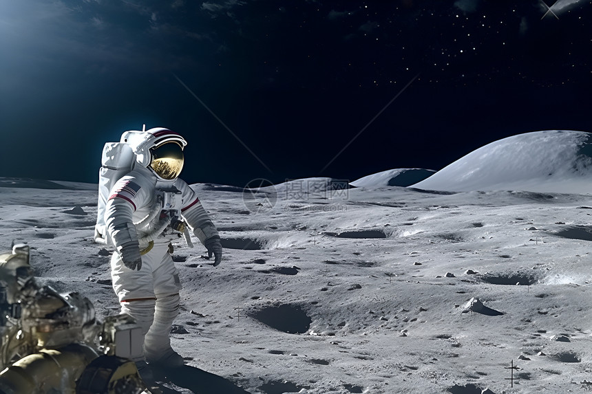 月球漫步的宇航员图片