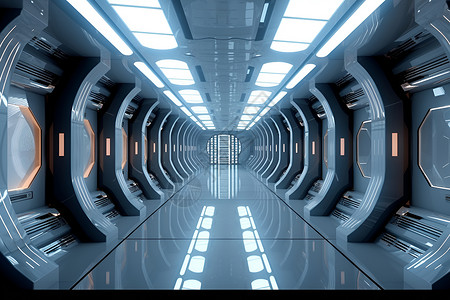 未来科幻走廊背景图片