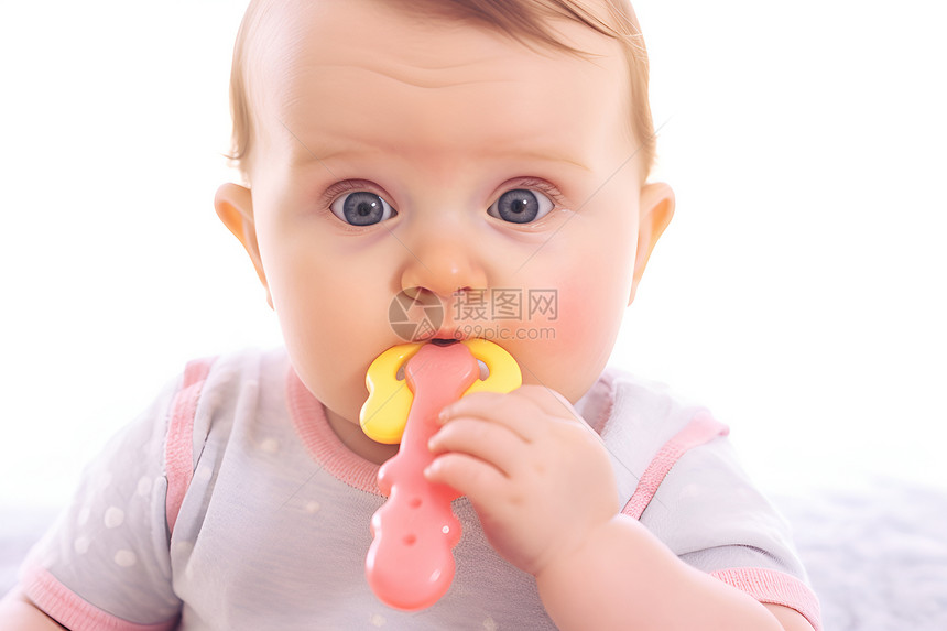 吃玩具的小婴儿图片