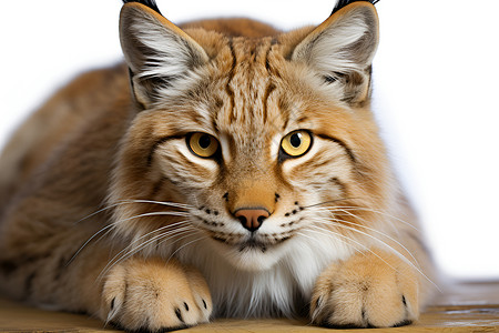 警惕的野生猞猁背景图片