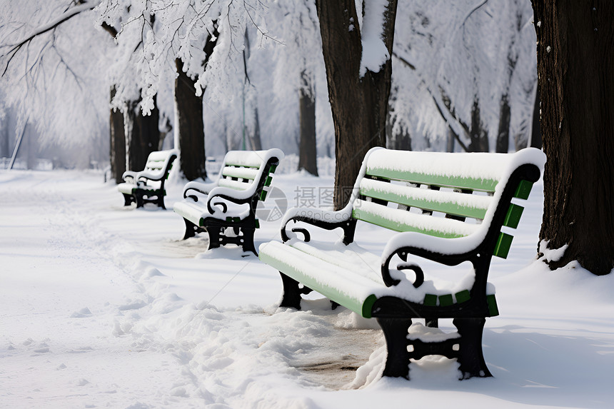 冬季静谧的户外公园图片