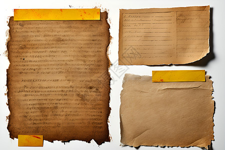 年代悠久的黄色信纸背景图片