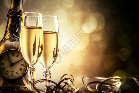 仪式感新年庆祝香槟背景图片